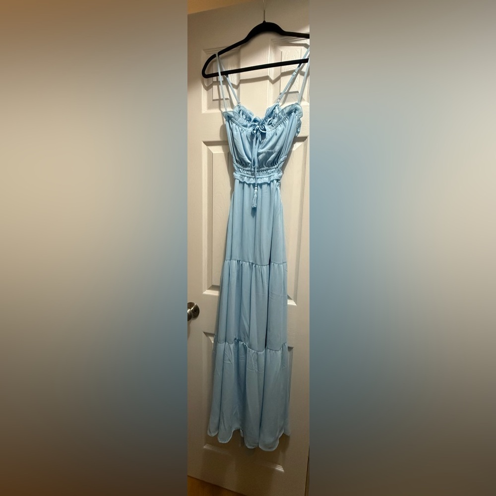 Chic Light Blue Maxi Dress